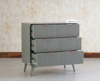 Bengaluru Solid Wood Wide Six Drawer Chest of Drawers Furniselan - Cool Grey
