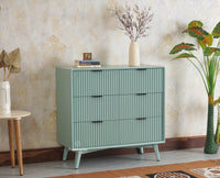 Bengaluru Solid Wood Wide Six Drawer Chest of Drawers Furniselan - Silt Green