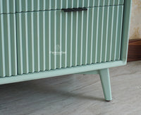 Bengaluru Solid Wood Wide Six Drawer Chest of Drawers Furniselan - Silt Green