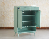 Bengaluru Solid Wood Shoe Rack Cabinet Two Doors and Drawers With Open Storage Furniselan - Silt Green