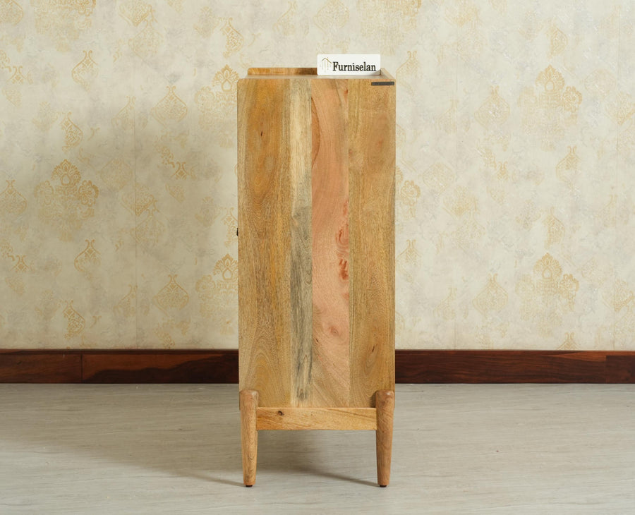 Wellington Solid Wood Bar Cabinet - Bar Cabinet - Furniselan - Natural Finish