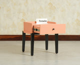 Croatia Solid Wood One Drawer Bedside Table Coral Peach