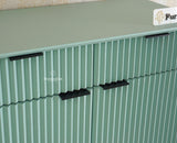 Bengaluru Solid Wood Shoe Rack Cabinet Two Doors and Drawers With Open Storage Furniselan - Silt Green