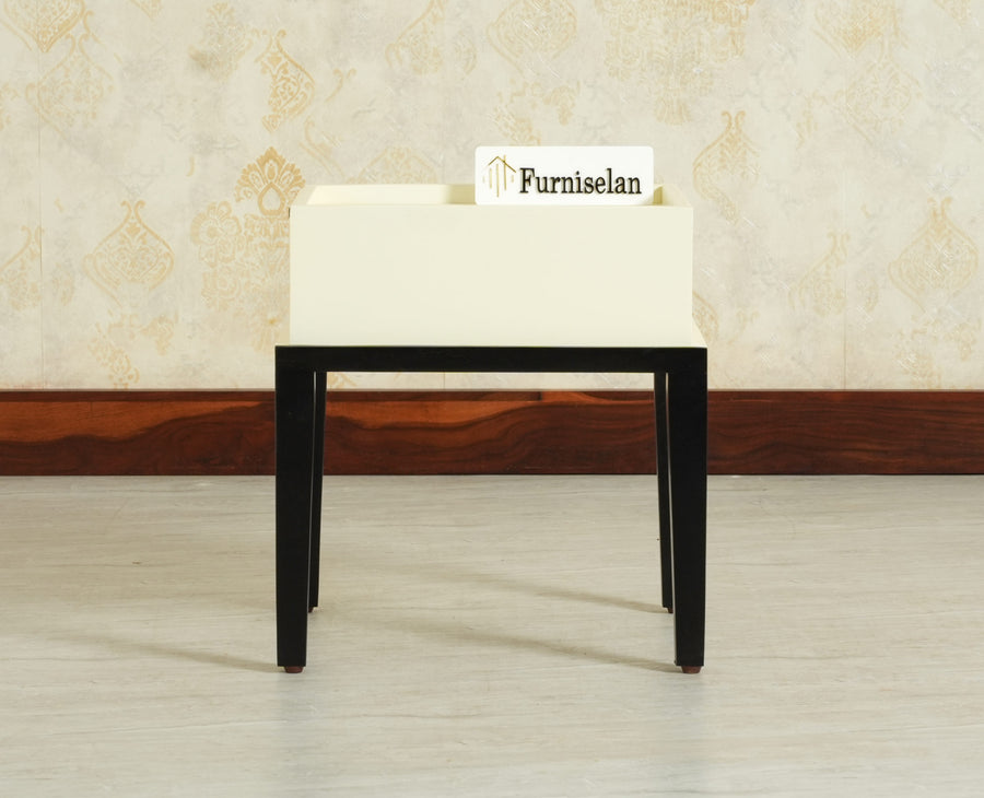 Croatia Solid Wood One Drawer Bedside Table Frosty White