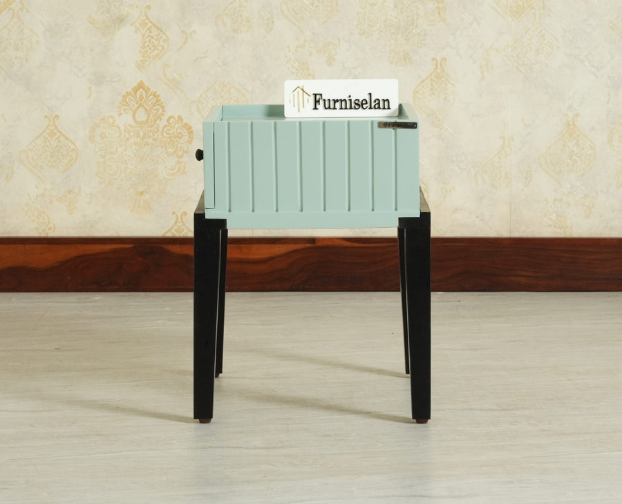 Croatia Solid Wood One Drawer Bedside Table Silt Green