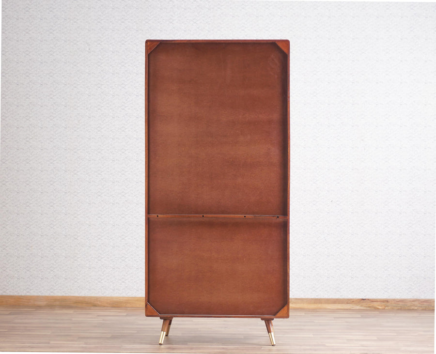 Boston Solid Wood Four Door Bookshelf - Bookshelf - Furniselan Brown-Finish