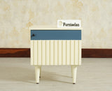 Poland Solid Wood Bedside Table One Door Frosty White
