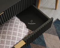 Bengaluru Solid Wood Three Drawer Chest of Drawer Furniselan- Slate Grey