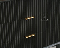 Bengaluru Solid Wood Three Drawer Chest of Drawer Furniselan- Slate Grey