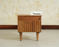 Poland Solid Wood Bedside Table One Door Natural Oak Finish