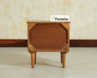 Poland Solid Wood Bedside Table One Door Natural Oak Finish