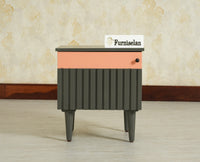 Poland Solid Wood Bedside Table One Door Slate Grey