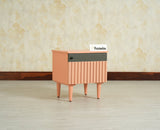Poland Solid Wood Bedside Table One Door Coral Peach