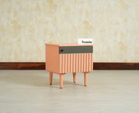 Poland Solid Wood Bedside Table One Door Coral Peach