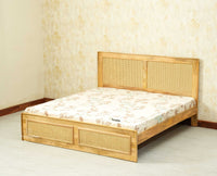 Boston Solid Wood Rattan Cane King Size Bed Furniselan natural finish