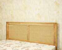 Boston Solid Wood Rattan Cane Storage Box King Size Bed Furniselan natural finish
