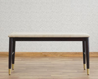 Boston Solid Wood Rattan Cane Dining Table Four Seater with Bench Furniselan Grey-Finish