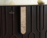 Brisbane Elite Storage Three Door Wooden Cabinet Sideboard Furniselan Grey Finish