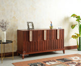 Brisbane Elite Storage Three Door Wooden Cabinet Sideboard Furniselan Brown Finish