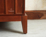 Brisbane Elite Storage Three Door Wooden Cabinet Sideboard Furniselan Brown Finish