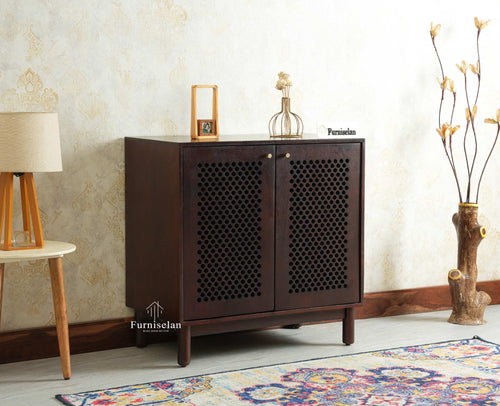 Cyprus Solid Wood Two Door Sideboard Furniselan grey finish