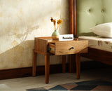 Croatia Solid Wood One Drawer Bedside Table Natural Oak Finish