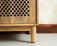 Cyprus Solid Wood Two Door Sideboard Furniselan natural finish