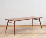 Boston Solid Wood Rattan Cane Dining Table Eight Seater Set with Bench Furniselan Brown Finish