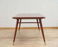 Boston Solid Wood Rattan Cane Dining Table Eight Seater Set with Bench Furniselan Brown Finish