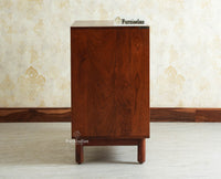 Cyprus Solid Wood Two Door Sideboard Furniselan brown finish