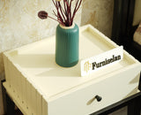 Croatia Solid Wood One Drawer Bedside Table Frosty White