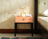 Croatia Solid Wood One Drawer Bedside Table Coral Peach