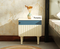Poland Solid Wood Bedside Table One Door Frosty White