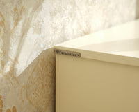 Poland Solid Wood Bedside Table One Door Frosty White