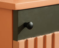 Poland Solid Wood Bedside Table One Door Coral Peach
