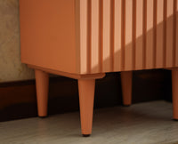 Poland Solid Wood Bedside Table One Door Coral Peach