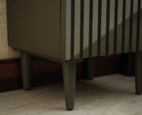 Poland Solid Wood Bedside Table One Door Slate Grey
