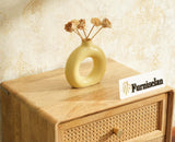 Boston Solid Wood Rattan Cane Two Drawer Bedside Table - Bedside Table - Furniselan Natural Finish