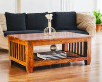 Cuttack Solid Wood Coffee Table - Coffee Tables - Furniselan - Maple-Finish