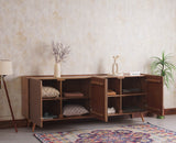 Mexico Four Door Large Sideboard Storage Cabinet - Sideboard - Furniselan - Natural Oak