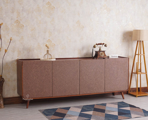 Mexico Four Door Large Sideboard Storage Cabinet - Sideboard - Furniselan - Brown Finish
