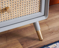 Boston Solid Wood Rattan Cane Chest of Drawer Four Drawer - Chest of Drawer - Furniselan-Cool-Grey