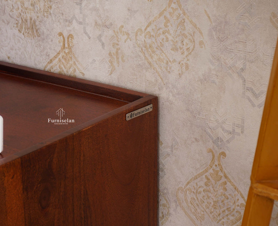 Mexico Four Door Large Sideboard Storage Cabinet - Sideboard - Furniselan - Brown Finish
