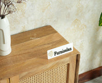 Boston Solid Wood Three-Door Sideboard Cabinet Furniselan Natural Finish