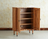 Eiffel Solid Wood Shoe Rack Cabinet Designer Shoe Rack Organizer for Entryway & Living Space Furniselan Natural Finish