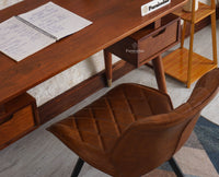Hosur Solid Mango Wood Two Drawer Study Table  With Chair Furniselan - Brown-Finish