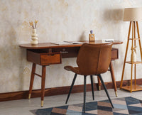 Hosur Solid Mango Wood Two Drawer Study Table  With Chair Furniselan - Brown-Finish