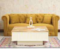 Bengaluru Solid Wood Square Coffee Table Furniselan Milky White