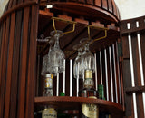 Florence Decanter Style Sheesham Wood Bar Cabinet with Glass Holder Furniselan Maple Finish
