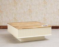 Bengaluru Solid Wood Square Coffee Table Furniselan Milky White